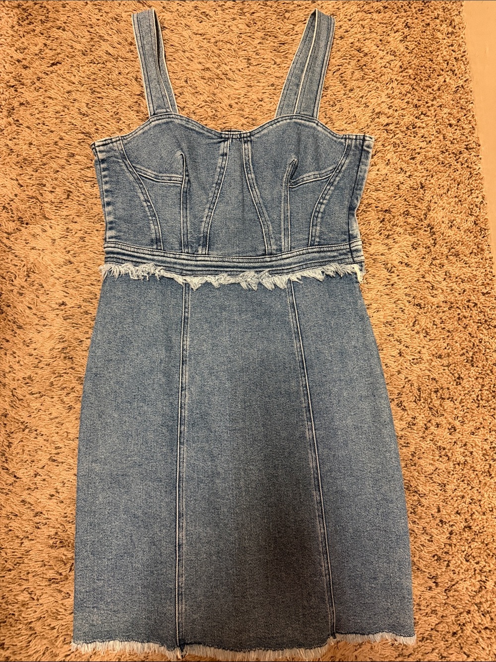 7 For All Mankind Medium Wash Denim Top